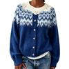 Women's Retro Knitted Cardigan Sweater Coat with Buttons Loose Fit for Fall Winter