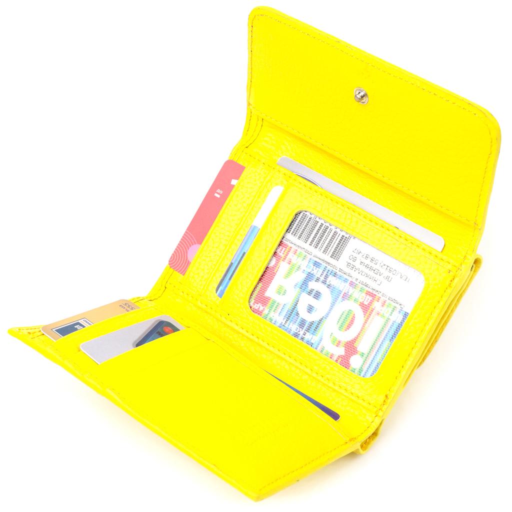 Pisici luminoase pentru tineret din piele naturală portofel CANPELLINI 21597 Lemon