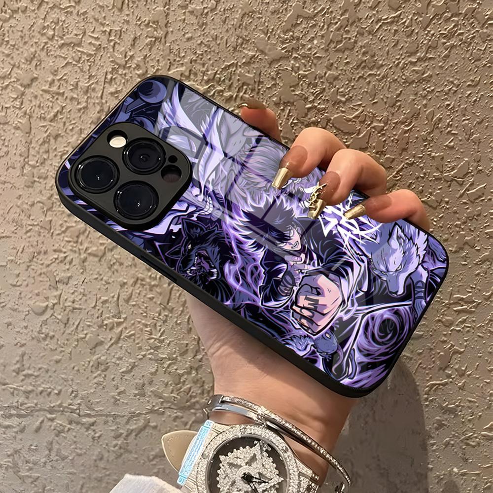 

Чехол для телефона Jujutsu Kaisen Mahoraga для iPhone 17 Pro Max 15 14 Pro 12 11 13 Mini X XR XS 16 Plus SE Стеклянная крышка iPhone15 Pro