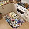1Pcs Anti Fatigue Door Rugs, Spring Flowers Print Waterproof Non-Slip Thick Cushioned Door Mat Heavy Duty Comfort Standing Mat for Door
