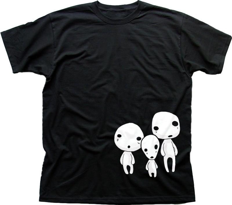Mononoke Forest People Family Spirit Kodama Miyazaki black t-shirt OZ9443 S разноцветный