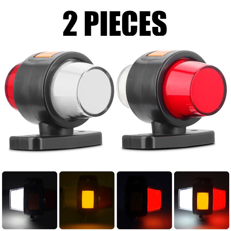 Truck LED Side Marker Light Double Face Indicator Turn Signal Light Rear Stop Warning Lamp 12V 24V For Car Trailer Lorry Van RV