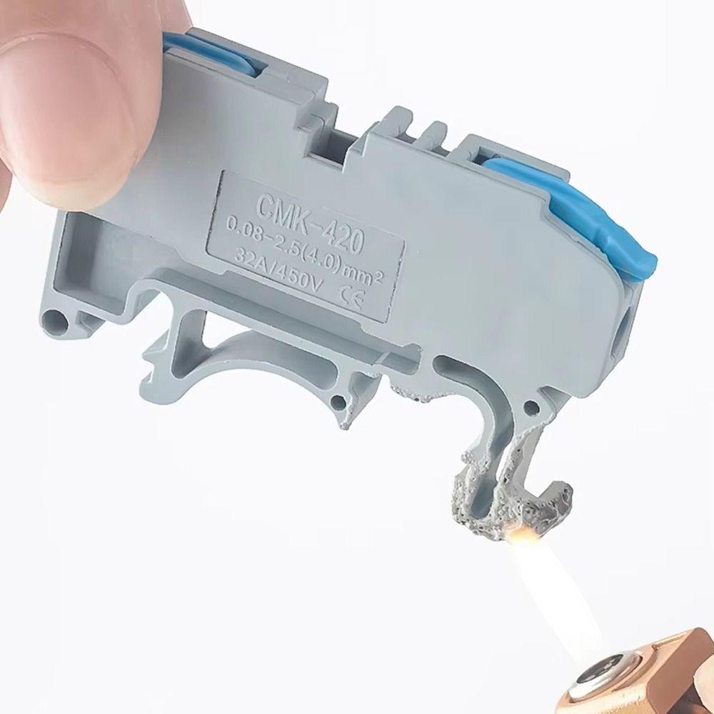 10Pcs 4mm2 11AWG Din Rail Terminal Block CMK420 Quick Splice Hub for Electronics Wiring