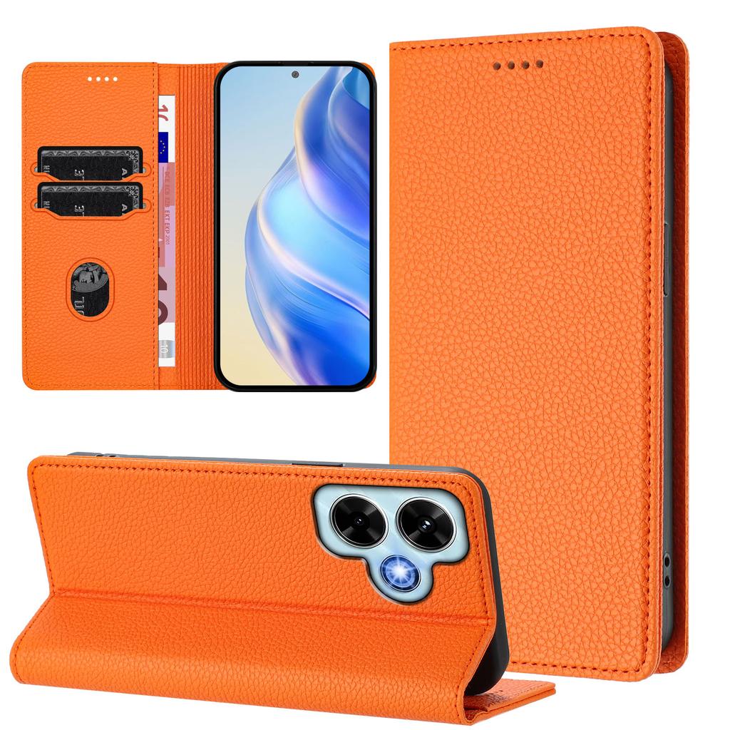 For Xiaomi Redmi Note 13 4G Wallet Case RFID Blocking Litchi Texture Leather Mobile Cover