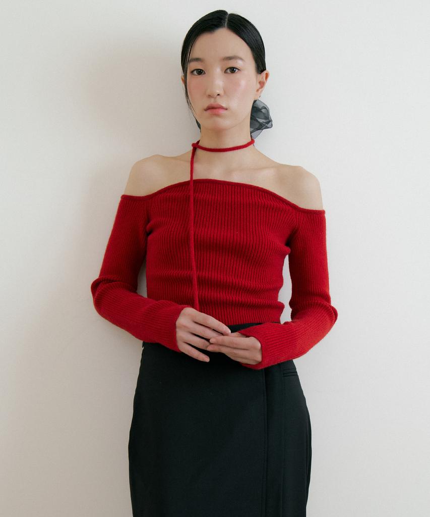 LUCIR ZU Wool Upper Strap Knit (Red)