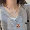 Pearl Splicing Necklace Femininity Bow Pendant Light Luxury Niche Design Summer Versatile Collarbone Chain