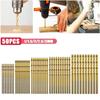 50Pcs Ti-plated Twist Drill Bit Universal Titanium Coated Drill Bits Portable Straight Shank Drill