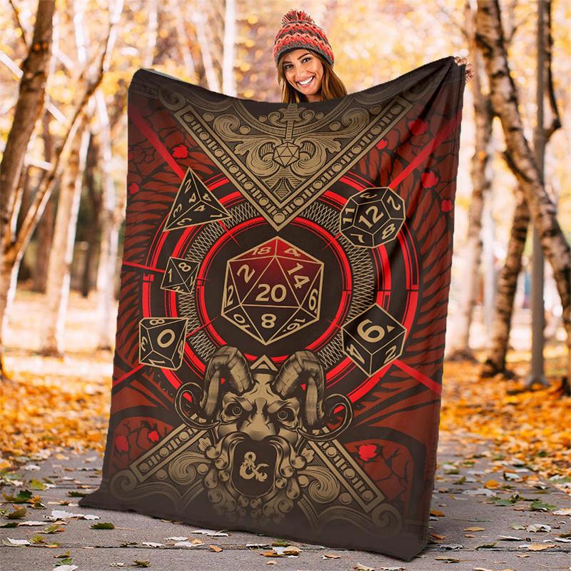 Dungeon Master Flannel Blanket Soft Warm All-Season Throw, Design for Camping, Car Travel, Hiking Sofa, Bed, Office Perfect Gift for Parties