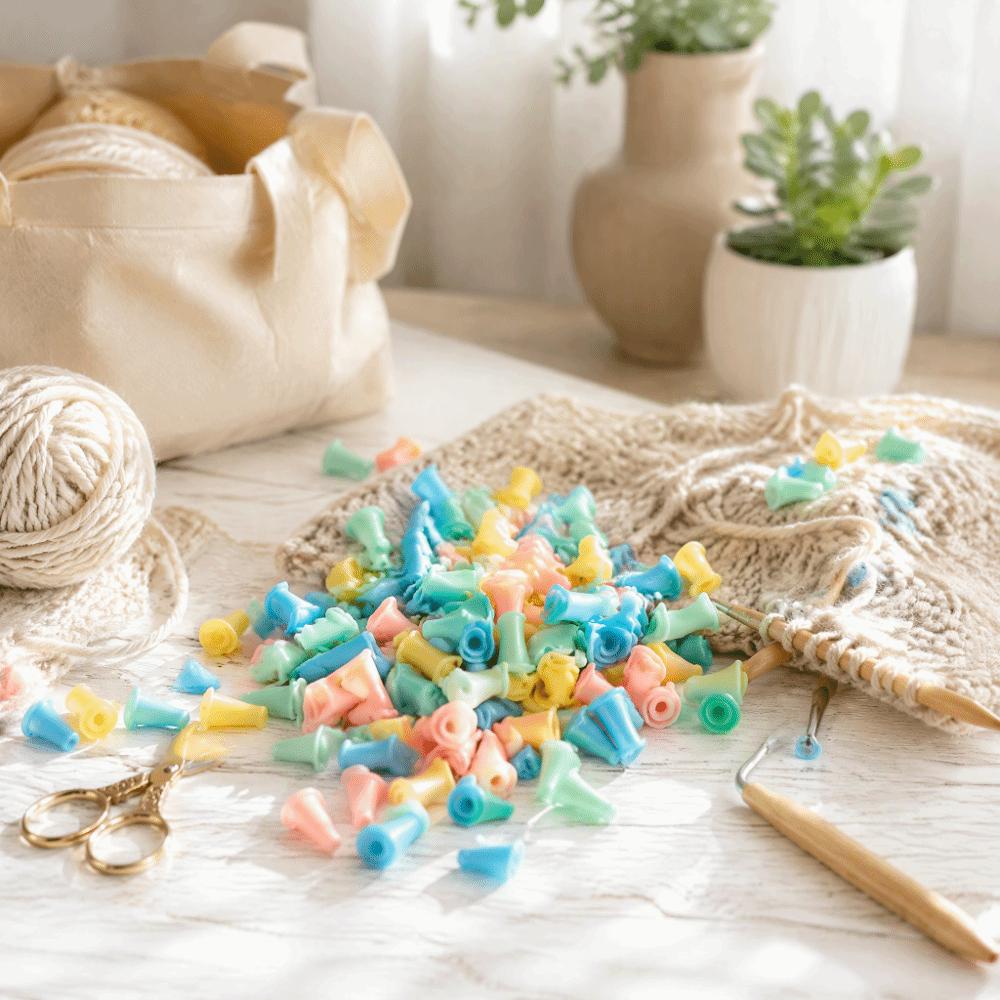 100Pcs Colorful Needle Point Protectors Coarse Needles Knitting Needle Stoppers  For Weaving
