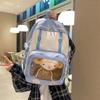 Transparent Students Backpack Multi Pocket Double Shoulder Bags Large Capacity School Bag  College