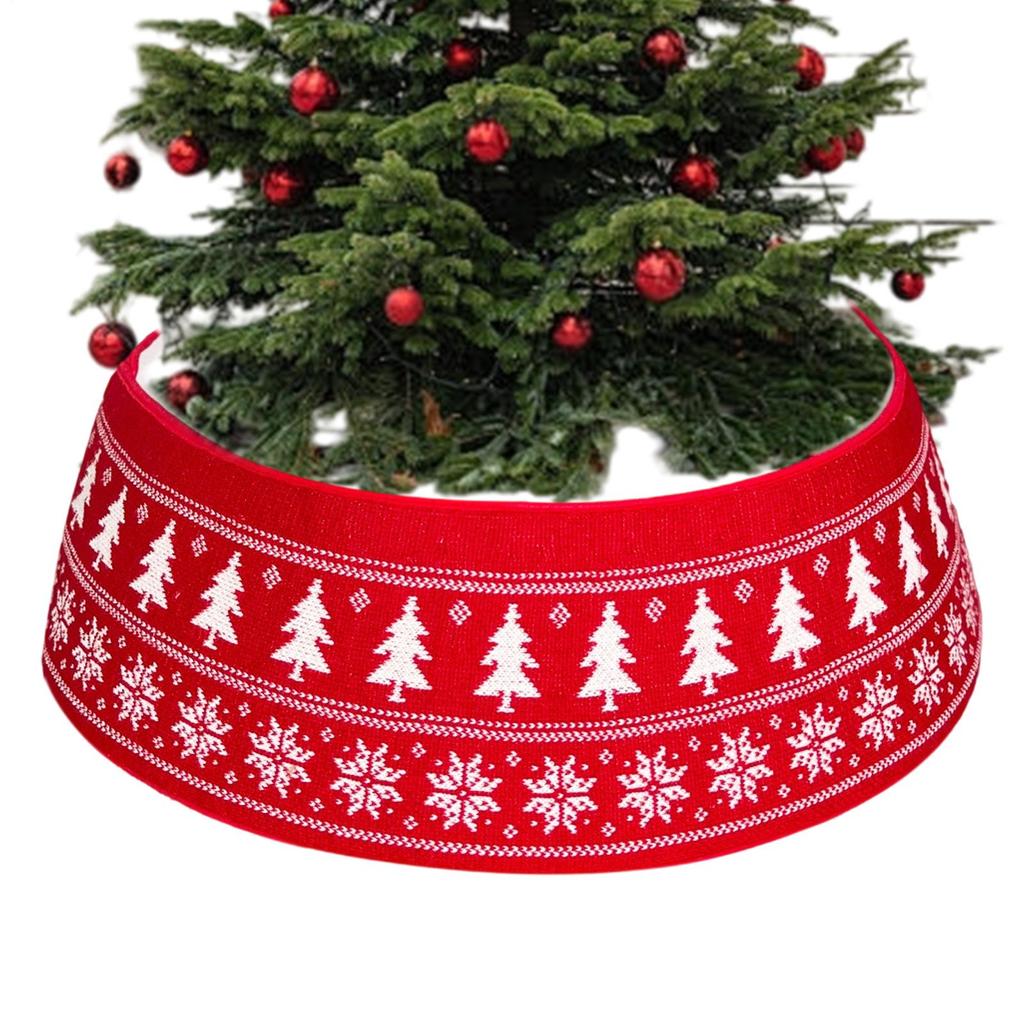 Weihnachtsbaumrock Kragen Verstellbarer Gestrickter Weihnachtsbaumrock Ring Rustikale Weihnachtskrippe Feiertags-Heimdeko