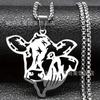 New Cut Hollow Hip Hop Bullhead Pendant Necklace Animal Cow Jewelry Long Necklace