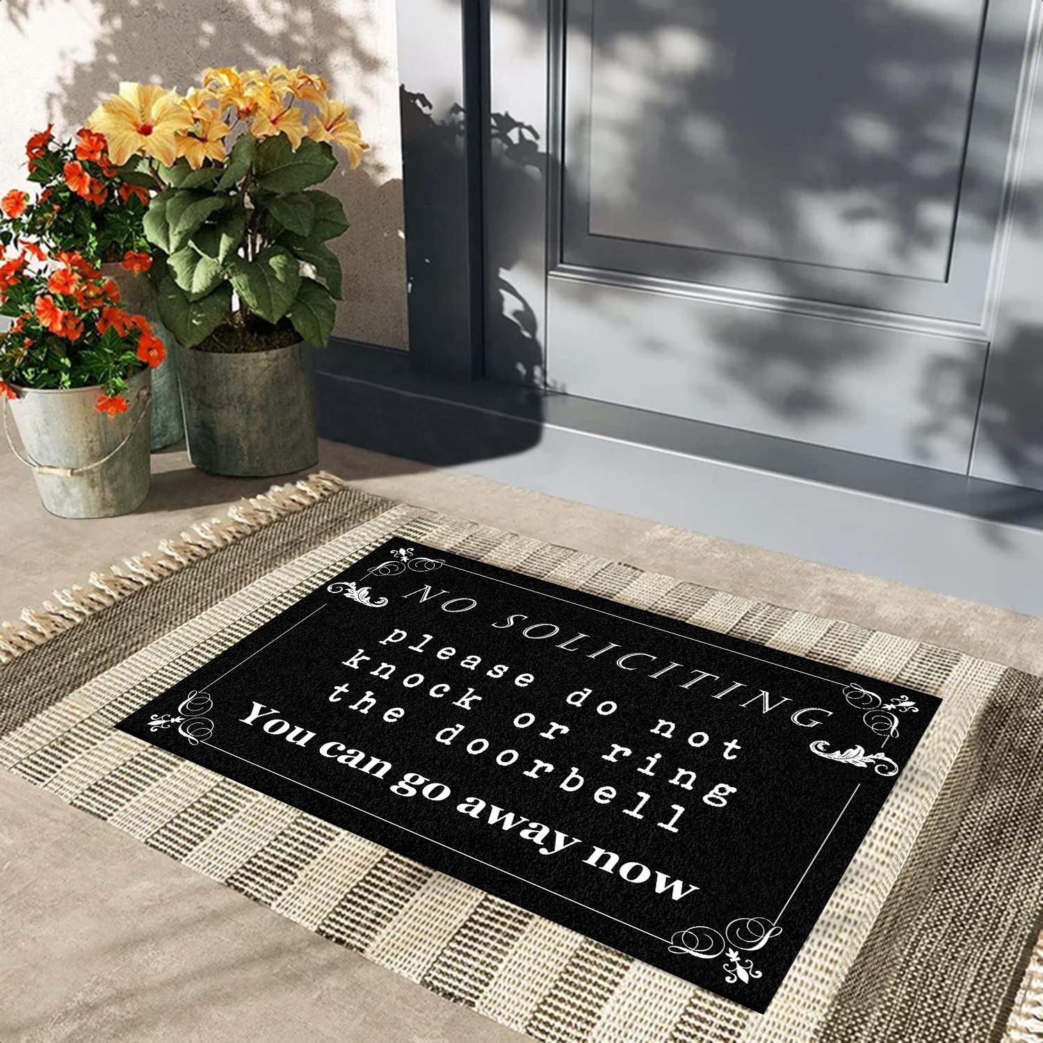 Geen Verkoop Aan de Deur Klop Niet Deurmat,Rubberen Deurmat Grappige Entree,Antislip Vloermat Keuken,Hondenmat 23.6x15.7 Inch