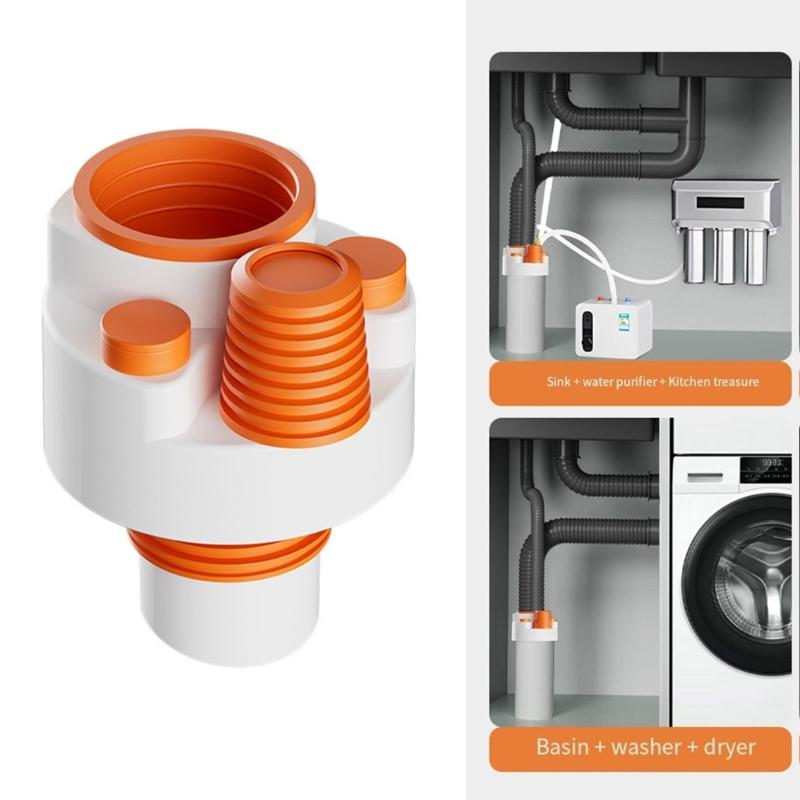 Washing Machine Floor Drain Pipe Tees Pipe Drainpipe Connector Floor Drain Adapter Sewer Elbow Pipe Tees Joint Connector