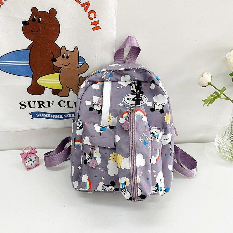 

Student Backpack Boy Lightweight Backpack Kindergarten Baby Small Schoolbag Boy And Girl Travel Backpack фиолетовый