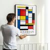 Plakat mondrian kompozycja kolorystyczna