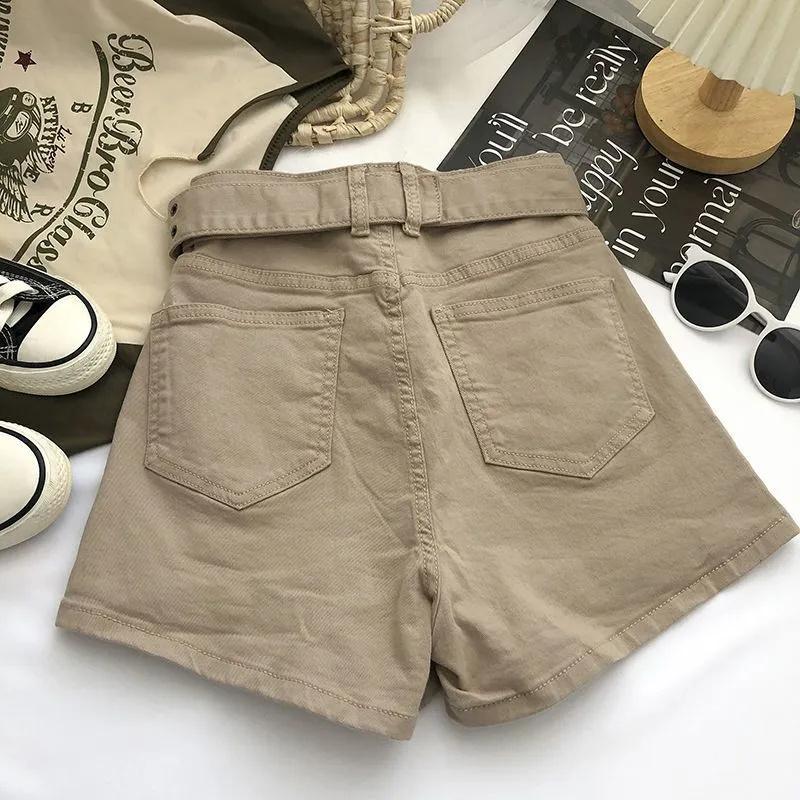 Summer Women Denim Pantskirt High-waist Short Slim A-line Jean Skirts Lady Anti-expose Lining Wide-leg Shorts