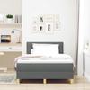 Boxspring Bed with Pillow Dark Gray 120 X 190 Cm Fabric