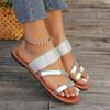 Women's shoes, summer wear, women's oversized rubber herringbone flip flops, flat shoes,  beach soft sparkling springs