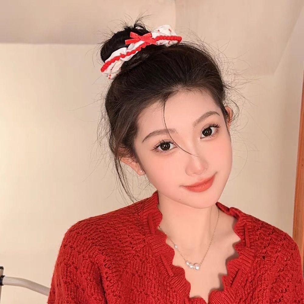 

Korean Style Sweet Scrunchies High Elastic Korean Style Hair Ring Cartoon Hair Rope Student