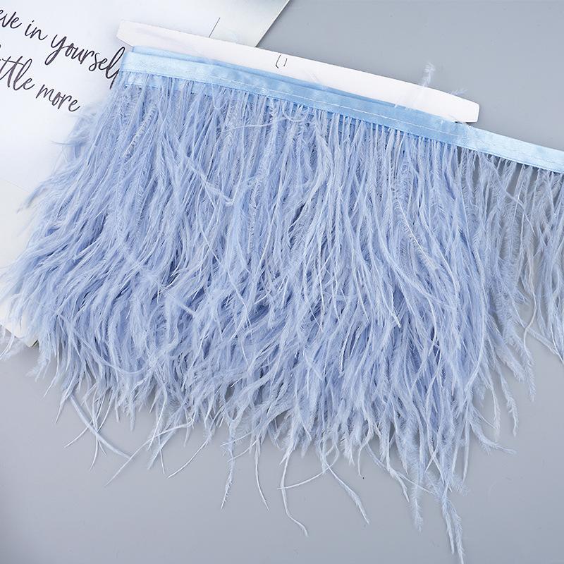 Diy Handmade Accessories Colorful Ostrich Feather Cloth Edge Decorative Accessories Clothing Accessories Wedding Skirt