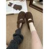 Gentle Fairy Wind Round Head Mary Jane Plush Shoes Women Wear Flat Cotton Single Shoes Doudou Shoes In Winter