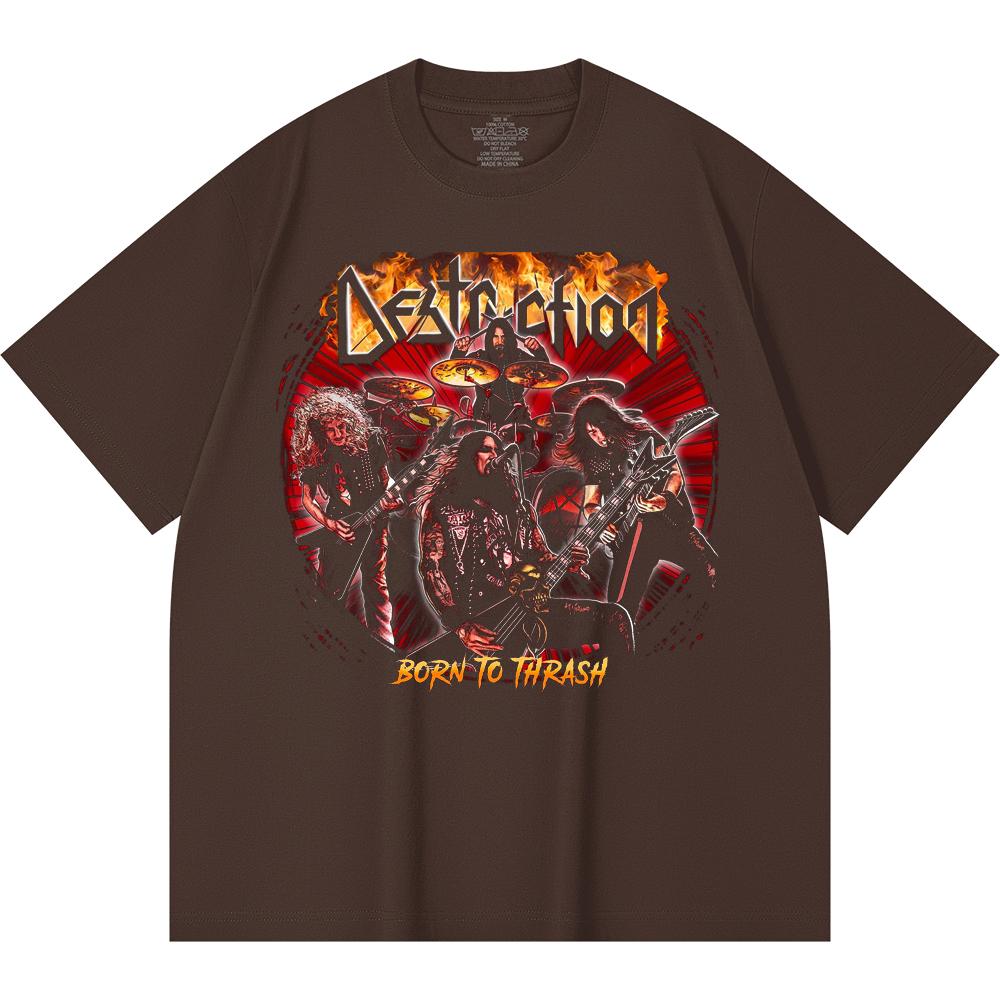 230 Gsm 100% Cotton Heavy Metal T-Shirt Rock Band Popular Music Print Unisex Heavy Cotton T Shirt