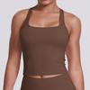 Solid Color I-shaped Brushed Beautiful Back Vest Women's Tight-fitting Quick-drying Sports Running Fitness Top Yoga Clothes