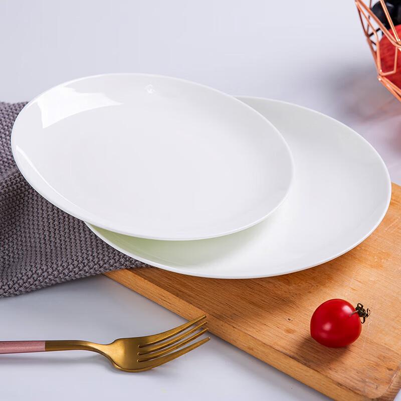 Jingdezhen Pure White Ceramic Dinner Plates