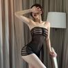 See Through Lingerie Ultrathin Sexy Women Sheer Mesh Mini Dress Bodycon Tube Dress Transparent Pajamas Nightwear Clubwear
