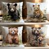 Fashion Honey Bear Painting Cushion Cover Soft Washable Pillow Case Multi-Scene for Couch Bed Travel Office Use
