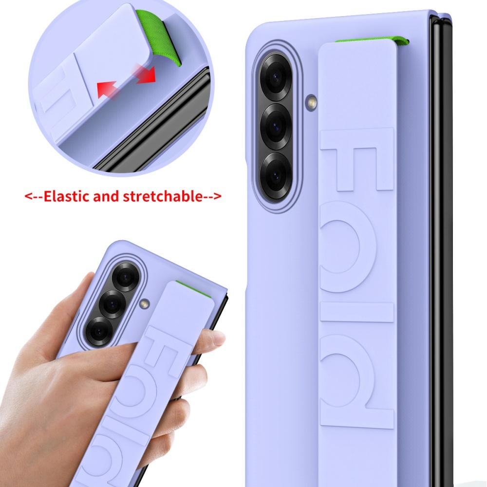 Original Elastic Wrist Hand Strap Case For Samsung Z Fold 8 7 6 5 4 3 Fold7 Fold8 Skin Feel Full Protective Hard Plastic Cover