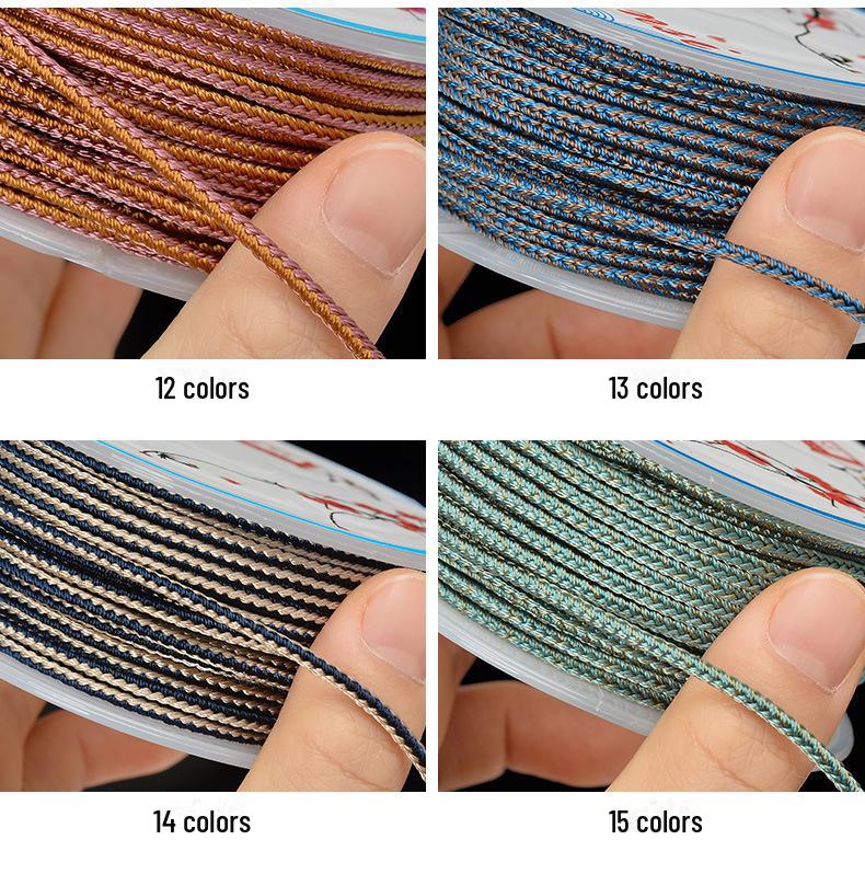 Hand-Woven 2.5mm Ruyi Rope for Jade Pendant Lanyard or Colorful Beaded Bracelet