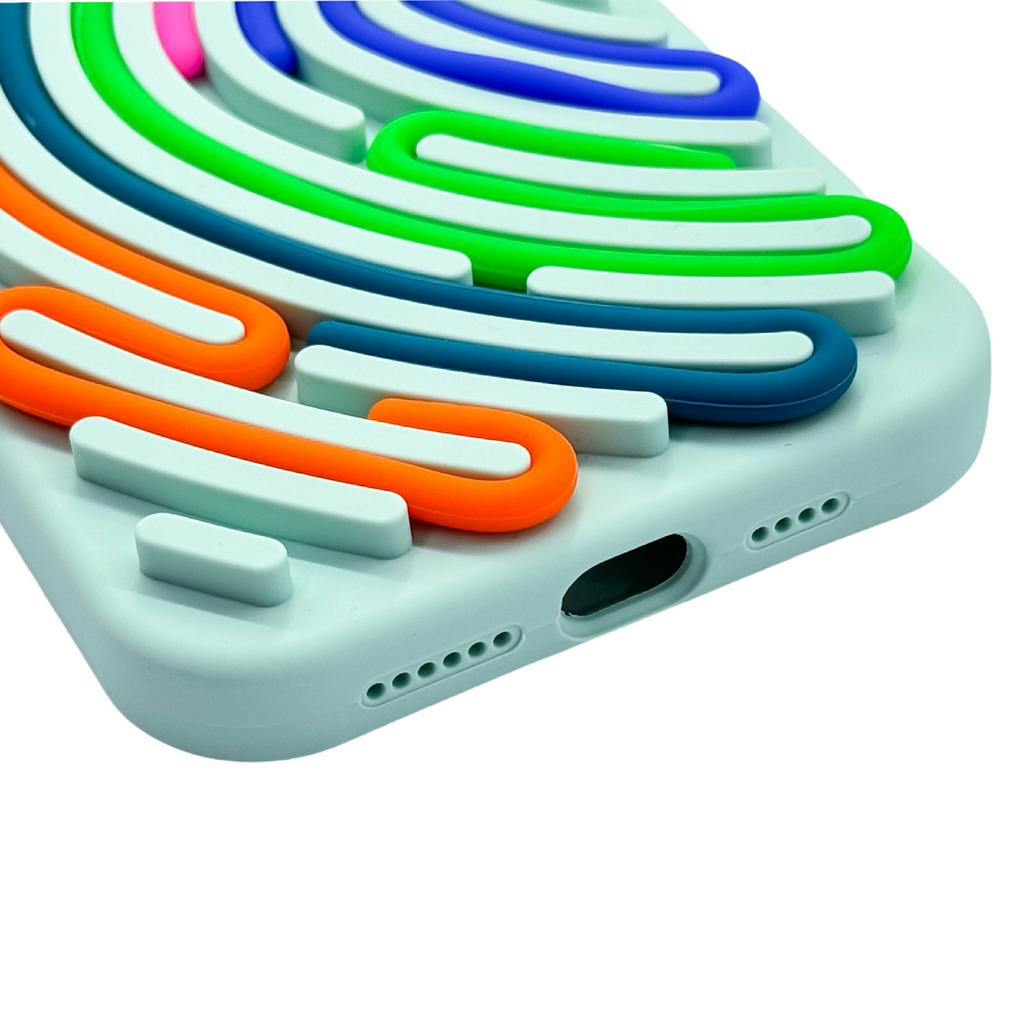 For iPhone 16 Pro Case 3D Stress Relief DIY Colorful Bar Silicone PC Phone Cover Arc Stripe