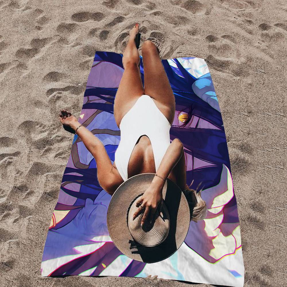 Gamer Albedo Anime Sexy Girls Microfiber Printed Beach Towel Mountain Climbing Yoga Beach Swimming Running Absorbent Soft Towel