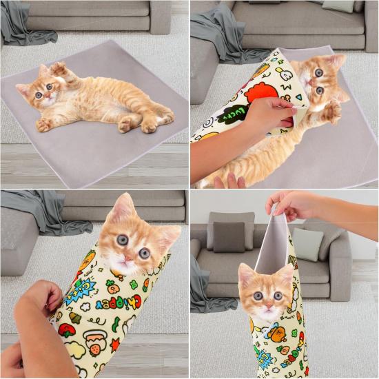 BABORUI Cat Grooming Wrap for Cutting Nails - Self-Adhesive Cat Swaddle Wrap with Nail Clipper, Anti-Scratch Cat Burrito Wrap for Nail Trimming, Cat