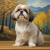 2D Flat Printing Latest Creative Shih Tzu Pastoral Poetic Diamond Painting Kit, Round Diamond Art, Full Diamond Canvas, Diamond Art Painting Mosaic Cr