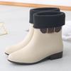 Waterproof Mid-Calf Rain Boots for Women Luxury Boots Warm & Durable Adult Female Waterproof Footwear with Anti-Slip Sole