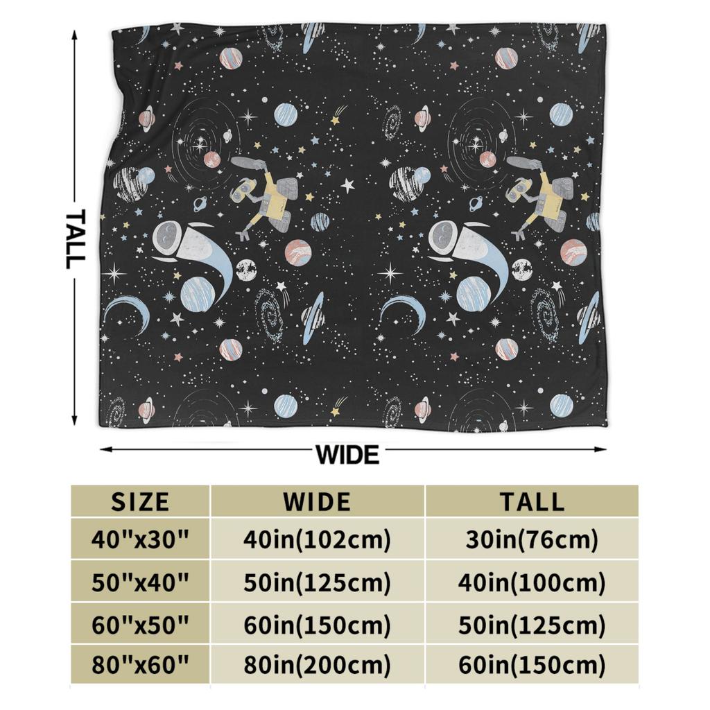 Wall-E & Eve In Space Blankets Flannel Autumn/Winter Cartoon Multifunction Warm Throw Blanket for Sofa Bedroom Bedding Throws