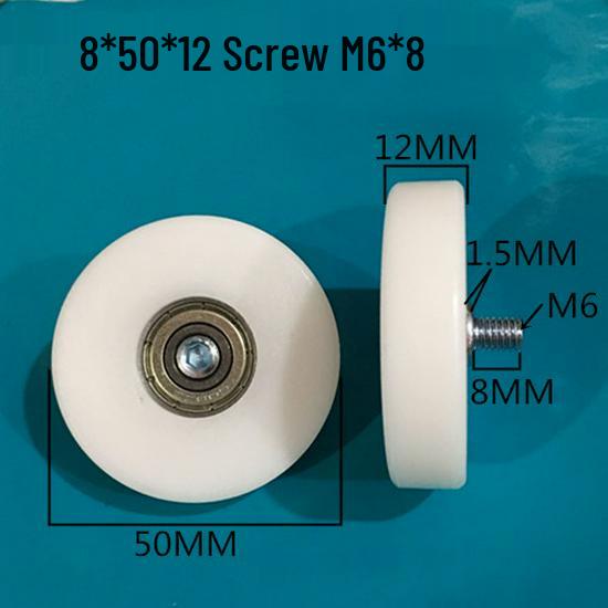 626 Rubber-Coated Nylon Roller with Shaft, 608 Bearing Pulley Wheel Guide