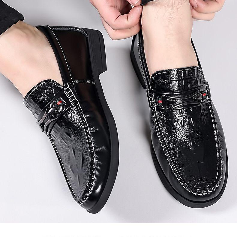 Summer Men's Leather Shoes New Deodorant Driving Shoes Casual Doudou Shoes One-pedal Leather Shoes