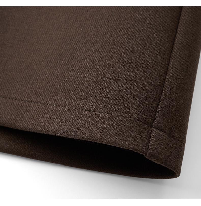 Women's Coffee Wool-Blend A-Line Skirt: High-Waisted, Slimming, Back Slit for Autumn/Winter 2025.