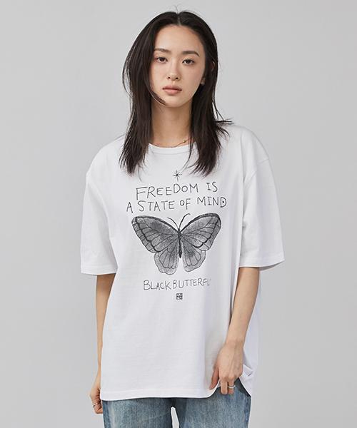 Mimdeowodeulobeu Black Butterfly T-Shirt_Black