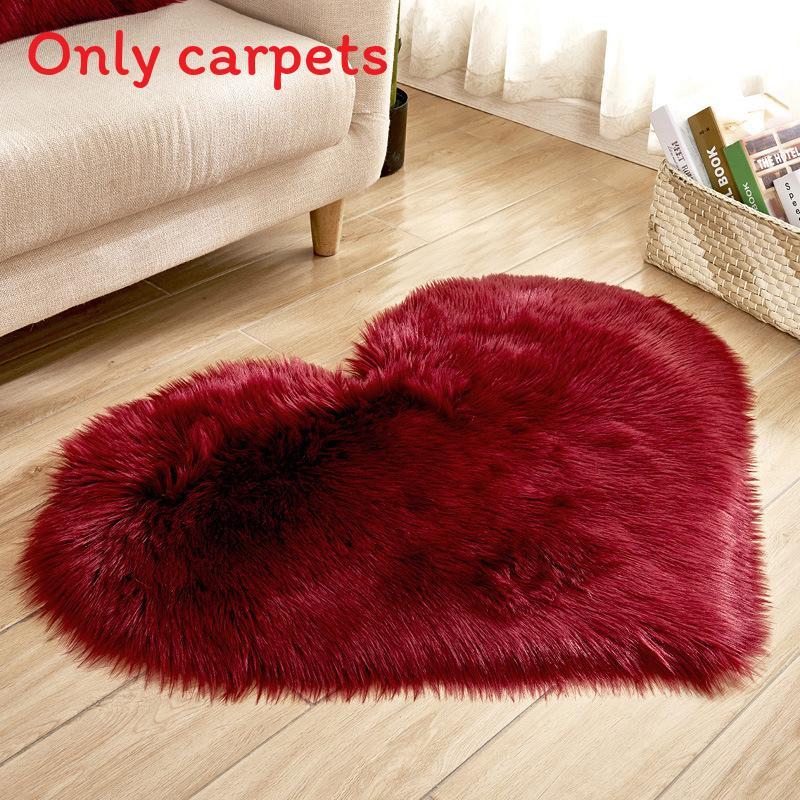 Simple Heartshaped Silk Plush Rug With Soft Texture For Living Room And Bedroom Decor