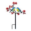 Non-fading Metal Garden Posts Bird Stake Decor, Weather Resistant Printed Flat Yard Art Ornament, Rustproof Planter Outdoor Markers Pot Insert