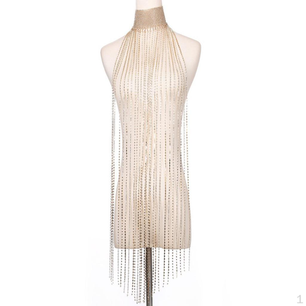 

Женское платье с цепочкой из сплава и стразами, летнее платье для ночного клуба, вечерние, золотого цвета