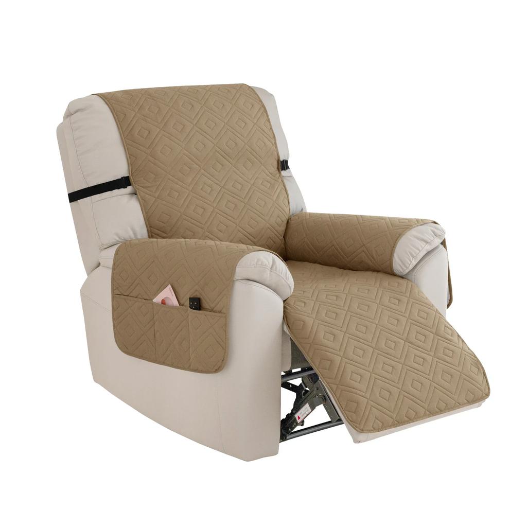 1 Seater Recliner Sofa Cover Anti-Slip Lounge Chair Cover Dog Pets Kid Dustproof Quilted Single Armchair Slipcover Hotel Home