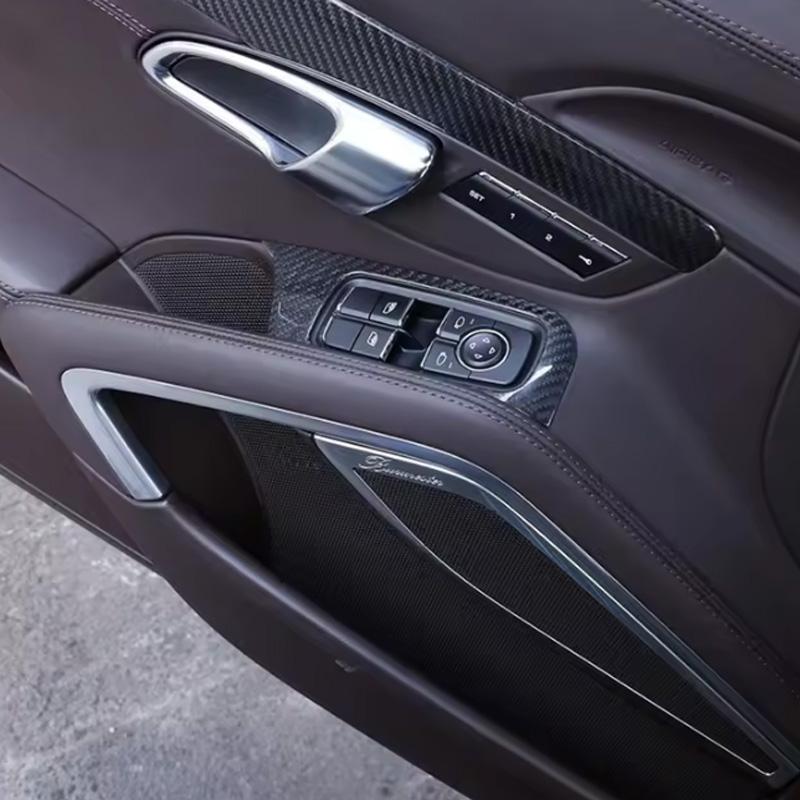 For Porsche 718 981 2016-2023 911 991 2012-2018 Real Carbon Fiber Car Window Lift Frame Dry Carbon Fiber Interior Accessories