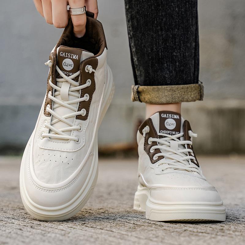 New Men's Classic Fashion High Top Thick Sole Skateboarding Shoes Comfortable Soft Sole Basketball  Sneakers