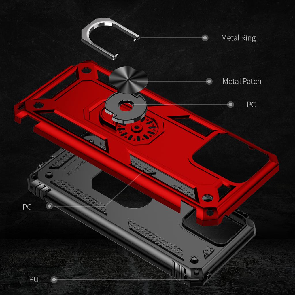 For Motorola Moto G Stylus 5G (2023) PC+ TPU Phone Case Ring Holder Kickstand Shockproof Cover